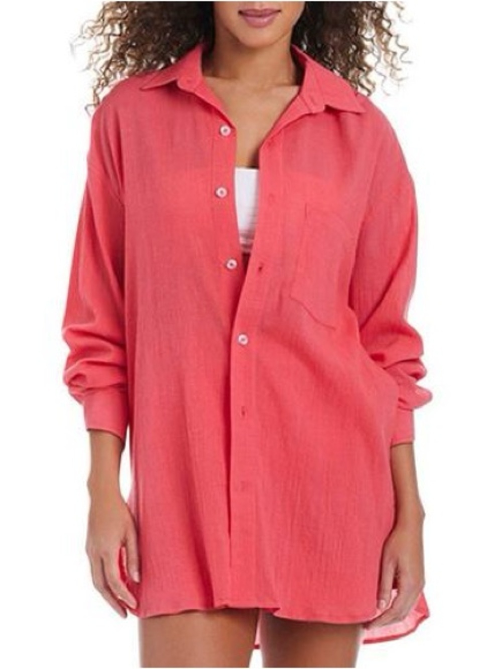 🌺Sanctuary Oversized Shirt Swim Cover Up-Cactus Flower